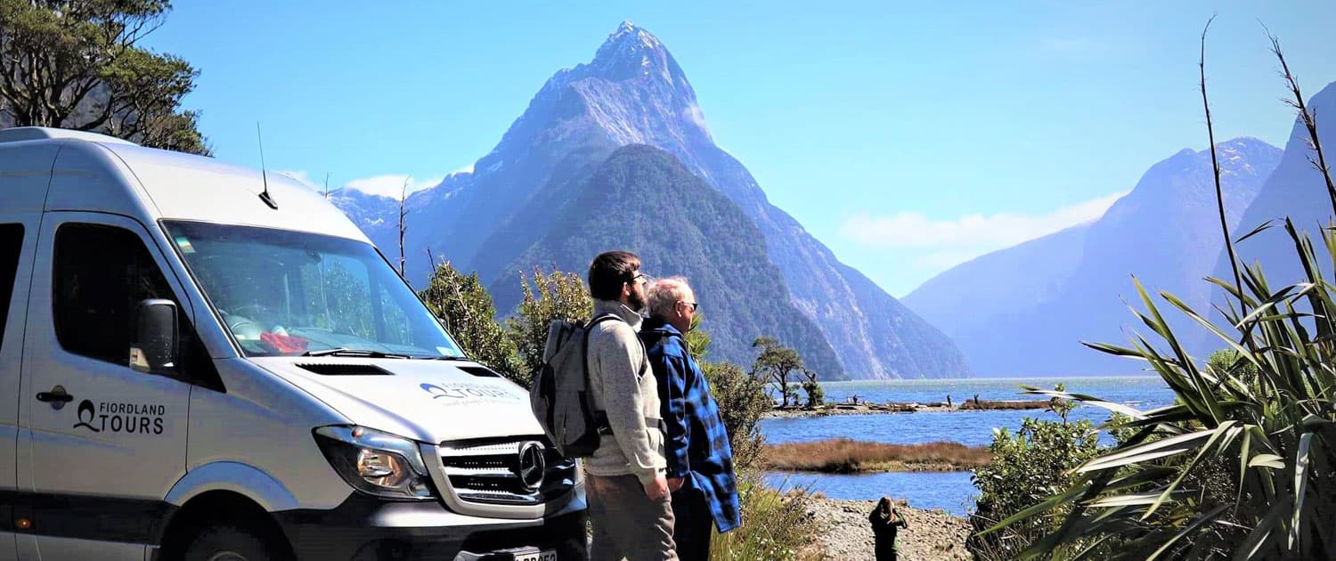 One of the tour stops near Milford Sound to photograph Mitre Peak