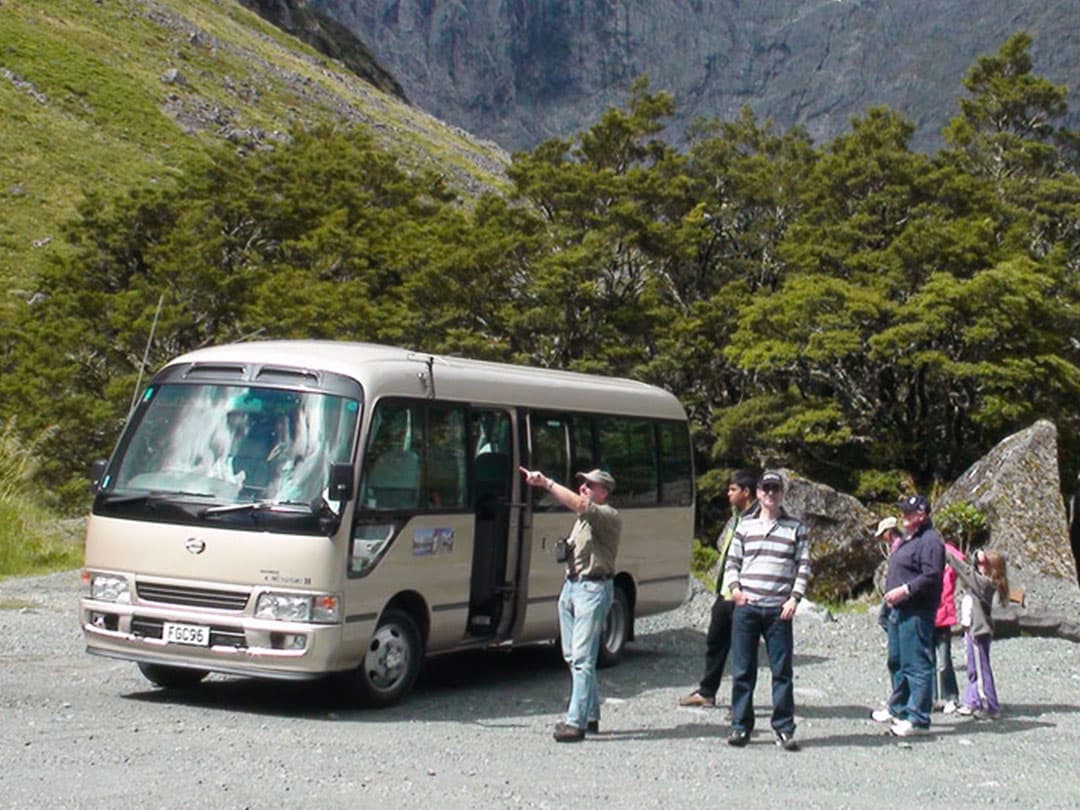 Small tour group on the Milford Road